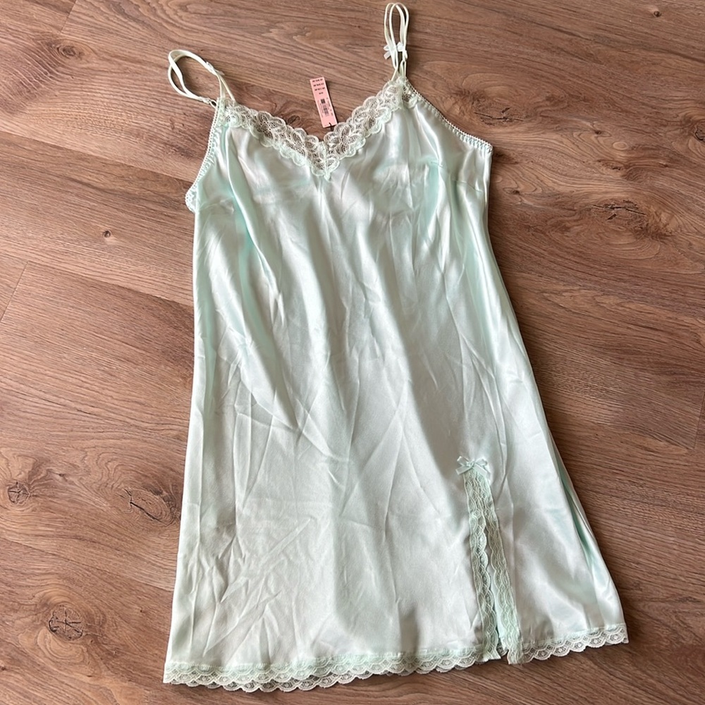 Victorias Secret light teal slip NWT